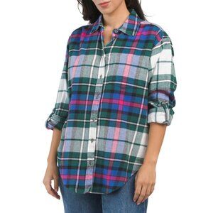 SILVER JEANS CO Green Long Sleeve Flannel Shirt